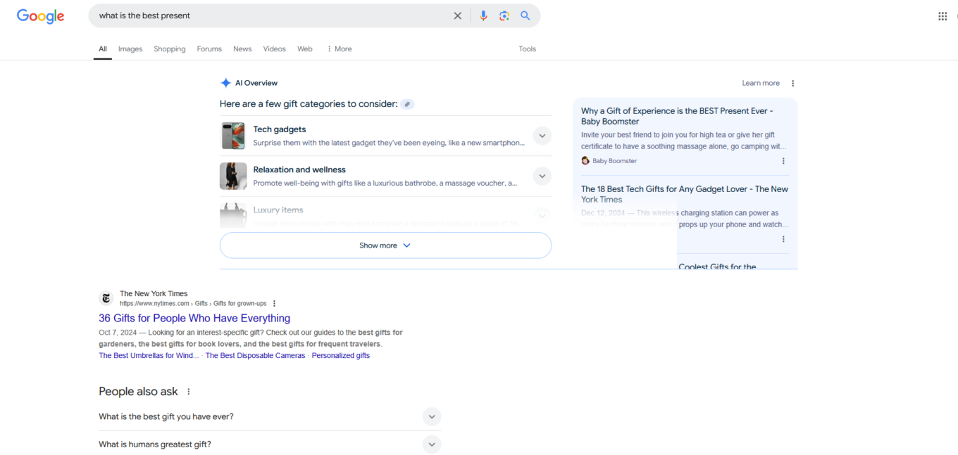 AI Overview enabled
