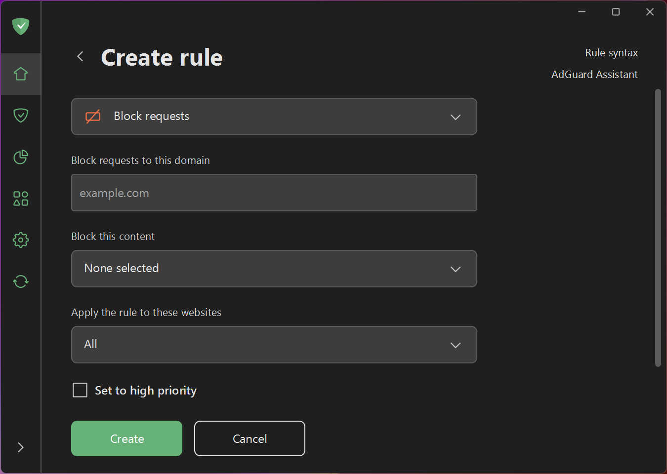 Create rule
